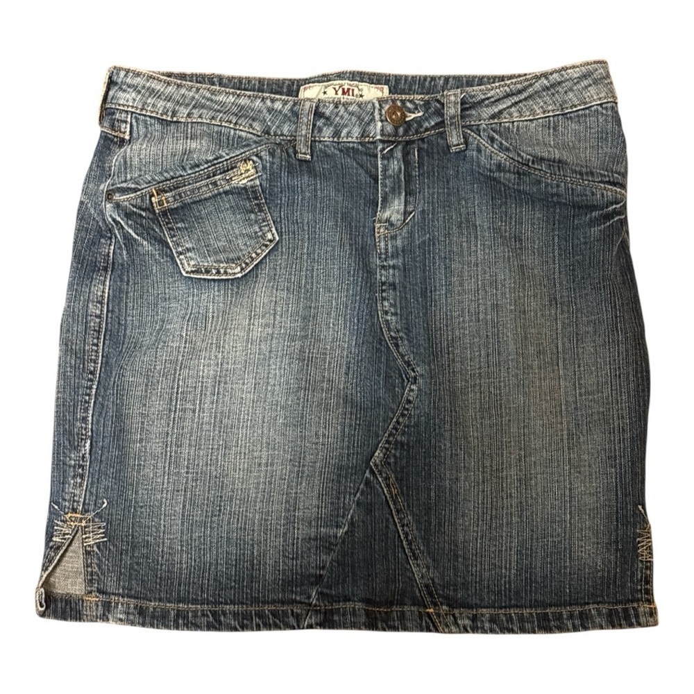 YMI Blue Mini Skirt Chic and Trendy